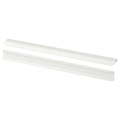 Pair of BILLSBRO white aluminium kitchen handles, sleek and modern.