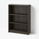BILLY bookcase, dark grey, 3 shelves, simple design.