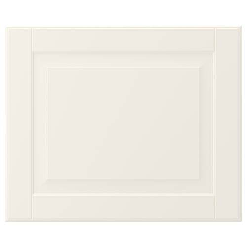 Kitchen cabinet door named BODBYN in white, made of fiberboard, rectangular with bevelled edges.