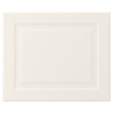 A white BODBYN kitchen cabinet with a bevelled panel design.