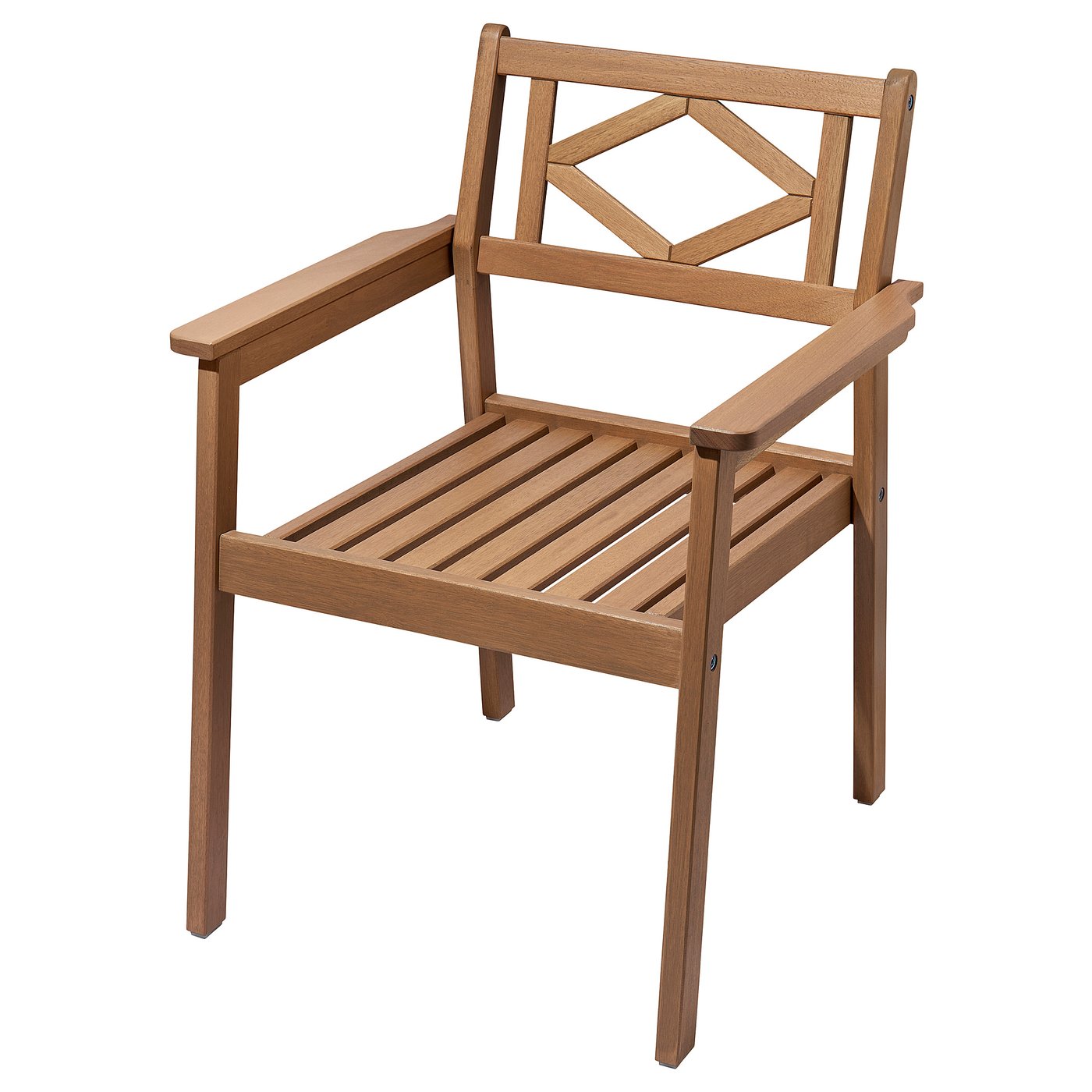 BONDHOLMEN wood chair, brown, diamond back design, sturdy eucalyptus.