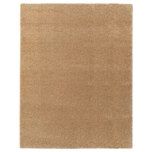 BREVBÄRARE rug: brown, rectangular, plush, pp & rubber.