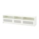 White IKEA BRIMNES tv stand, glass doors, rectangular.