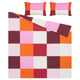BRUNKRISSLA comforter & pillows, multicoloured chequered pattern, soft cotton and viscose blend, square shape with modern design.