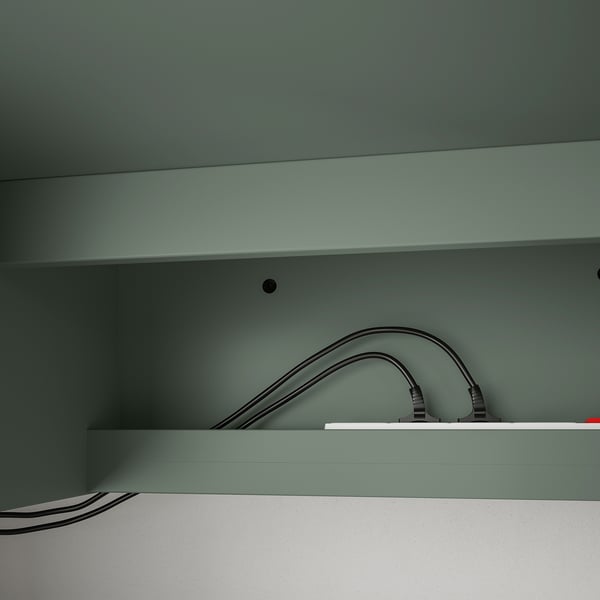 Desk side with sleek cable management grooves, neatly concealing wires.