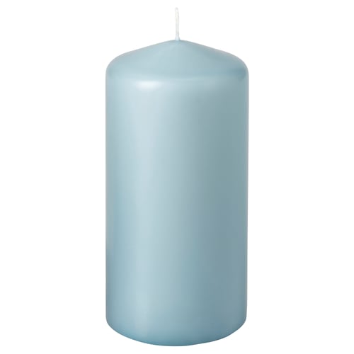 DAGLIGEN Unscented pillar candle, pale blue, 5 ½ " 40 hr