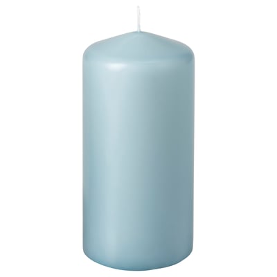 DAGLIGEN Unscented pillar candle, pale blue, 5 ½ " 40 hr