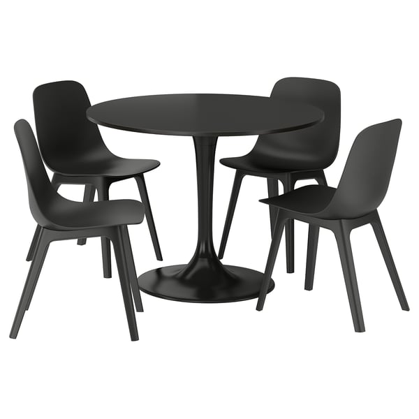 DOCKSTA / ODGER Table and 4 chairs, black/anthracite, 40 1/2 "