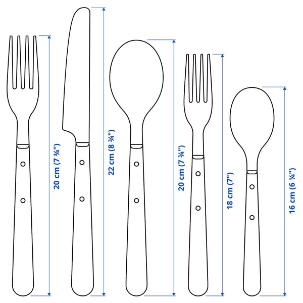 DOFTSKÖLD 20-piece flatware set, black