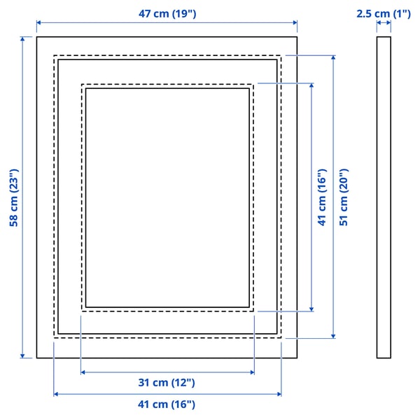 Illustration with measurements for the product: EDSBRUK.