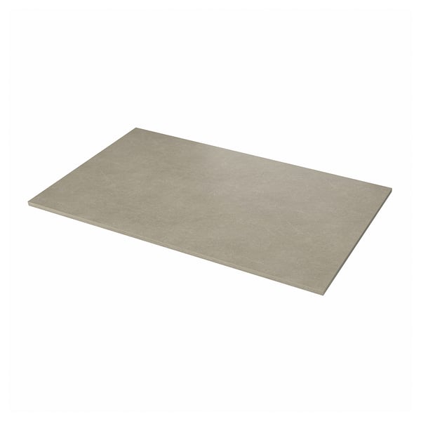 EKBACKEN: beige rectangular worktop, modern design, flat surface, made of laminate and particleboard.