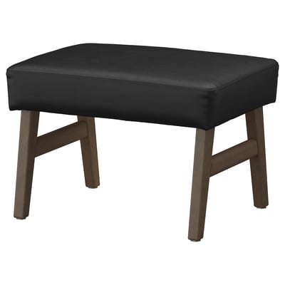 EKENÄSET Ottoman, walnut effect/Grann/Bomstad black