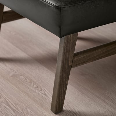 EKENÄSET Ottoman, walnut effect/Grann/Bomstad black