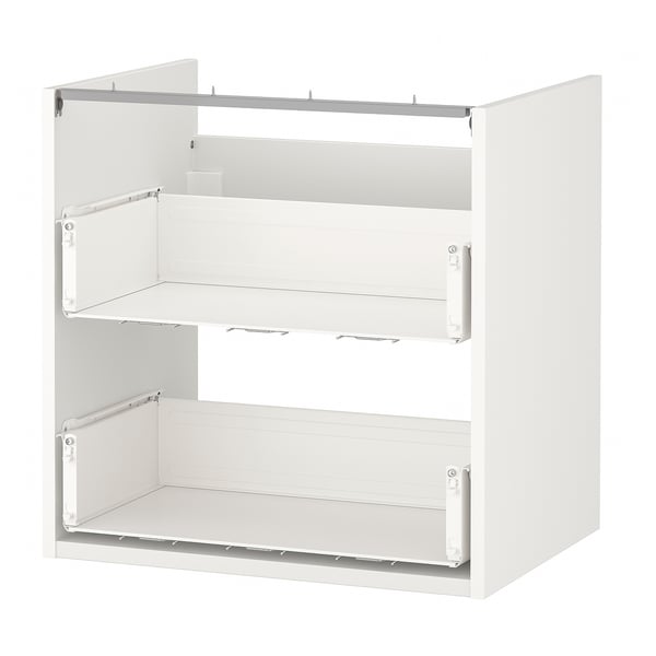 ENHET white bathroom cabinet with 2 drawers, sleek design.