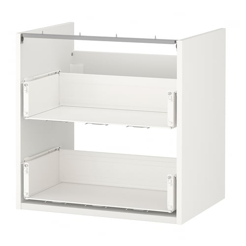 ENHET white bathroom cabinet with 2 drawers, sleek design.