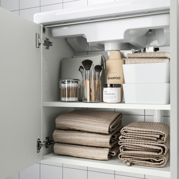 ENHET Bathroom vanity with doors, white, 24x12 5/8x24 "