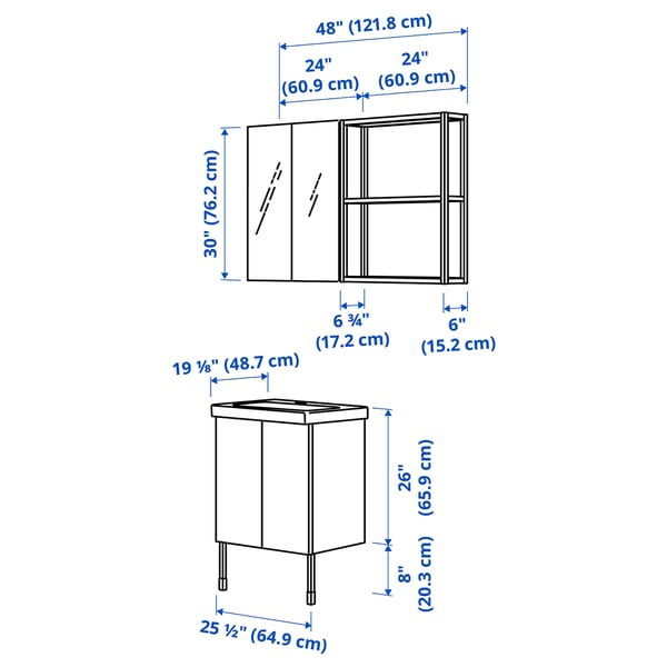 ENHET Bathroom, white, 24 "