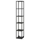Black metal shelf unit with 5 shelves