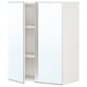 ENHET white bathroom cabinet, mirrored doors, wall-mounted.