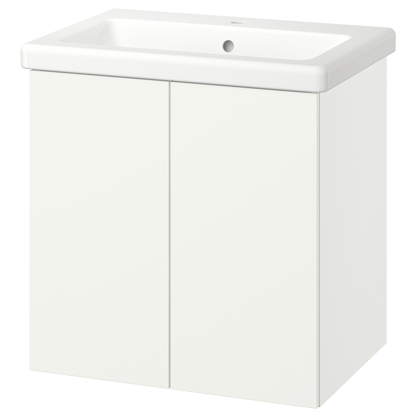 ENHET / TVÄLLEN Bathroom vanity with doors and sink, white, 25 1/2x19 1/8x26 "