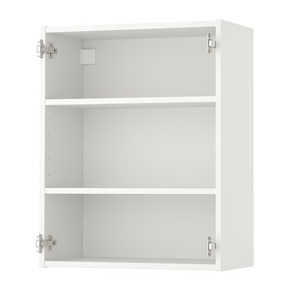 White ENHET wall cabinet, 2 shelves, minimalist design.