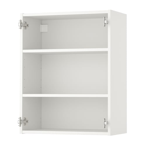White ENHET wall cabinet, 2 shelves, minimalist design.