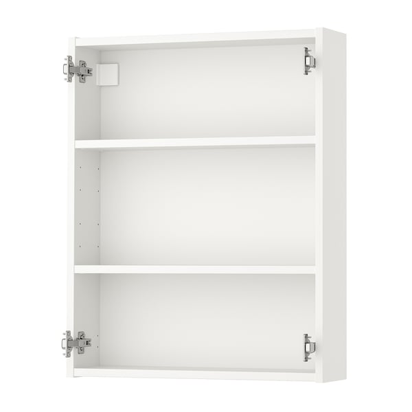 White ENHET wall cabinet, minimalist design, three shelves, simple assembly.
