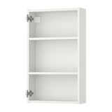 An ENHET white wall cabinet, slim and empty with two shelves, perfect for storage and organisation.