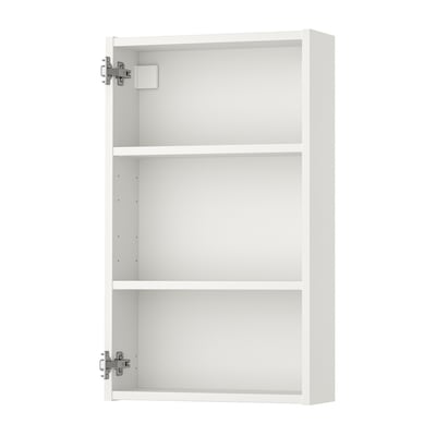 An ENHET white wall cabinet, slim and empty with two shelves, perfect for storage and organisation.