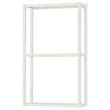 ENHET white metal storage frame. Tall, rectangular, open design, useful for kitchen, bath, or laundry.