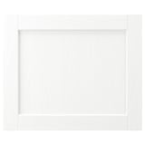ENKÖPING white cabinet door; rectangle shape, wood-like grain foil, simple frame design.