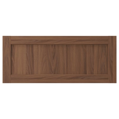 ENKÖPING brown walnut cabinet door. Classic, rectangular, wood-grain foil with frame.