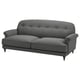 ESSEBODA sofa: grey, soft chenille, deep seats, rolled arms, timeless design.