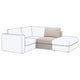 A FINNALA sectional sofa in beige with a modern, clean design and a comfortable, removable cover.