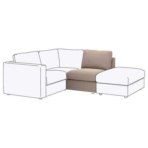 FINNALA sofa set: 1-seat section, cream-colored, pigmented chenille, modern minimalist design, corner layout, supportive cushions.