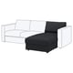FINNALA chaise, modern design, dark grey & white, curved, fabric & foam, versatile section sofa.