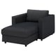 FINNALA chaise longue, dark grey, l-shaped, with armrest, modern design.
