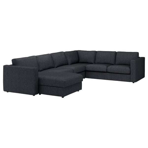 FINNALA sectional sofa, dark grey, modern design, l-shape.