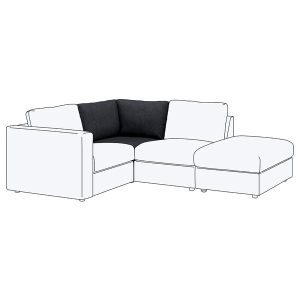 FINNALA sectional sofa, sleek light grey design, modern l-shape, plush cushions, durable polyester fabric.