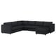 FINNALA dark grey sectional sofa; modern, modular design with removable cushions and storage.