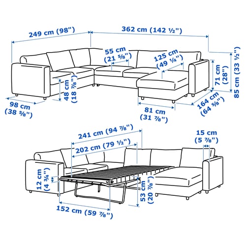 Illustration with measurements for the product: FINNALA.