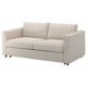 FINNALA: modern, beige sofa-bed. Light, neutral colour. Soft, durable fabric. Comfortable, minimalist design.