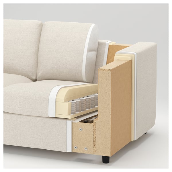 FINNALA sofa-bed sectional, beige, fabric, modern, comfortable.