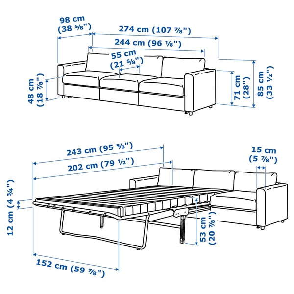 Illustration with measurements for the product: FINNALA.