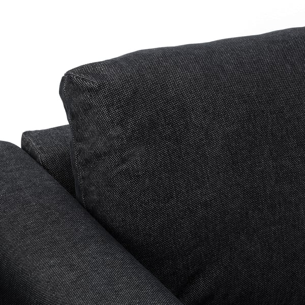 Dark cushioned corner of modern sofa, smooth & clean; likely part of FINNALA series.