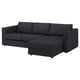 FINNALA sectional sofa, dark grey, modern design, l-shape, fabric, cushioned.