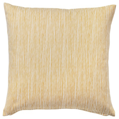 FJUNKLOCKA stripe pillow, yellow-white, square, cotton.