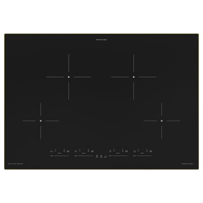 A black FLACKSTA induction cooktop with four cooking zones, an additional rest zone, and touch controls.