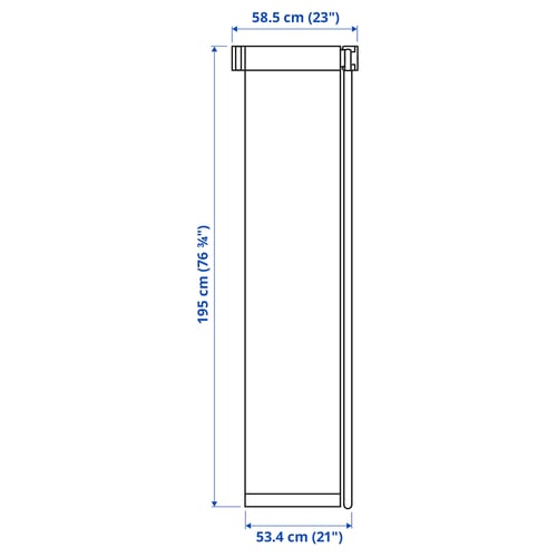 FRIDANS Black-out roller blind, white, 23x76 ¾ "