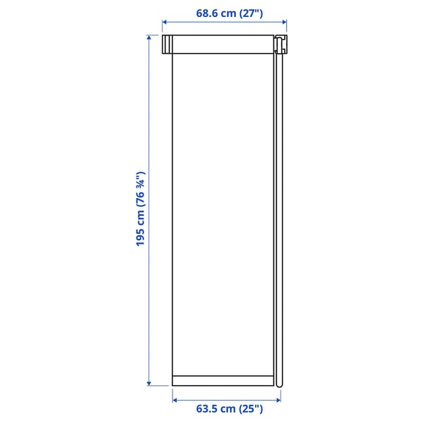 FRIDANS Black-out roller blind, white, 27x76 ¾ "